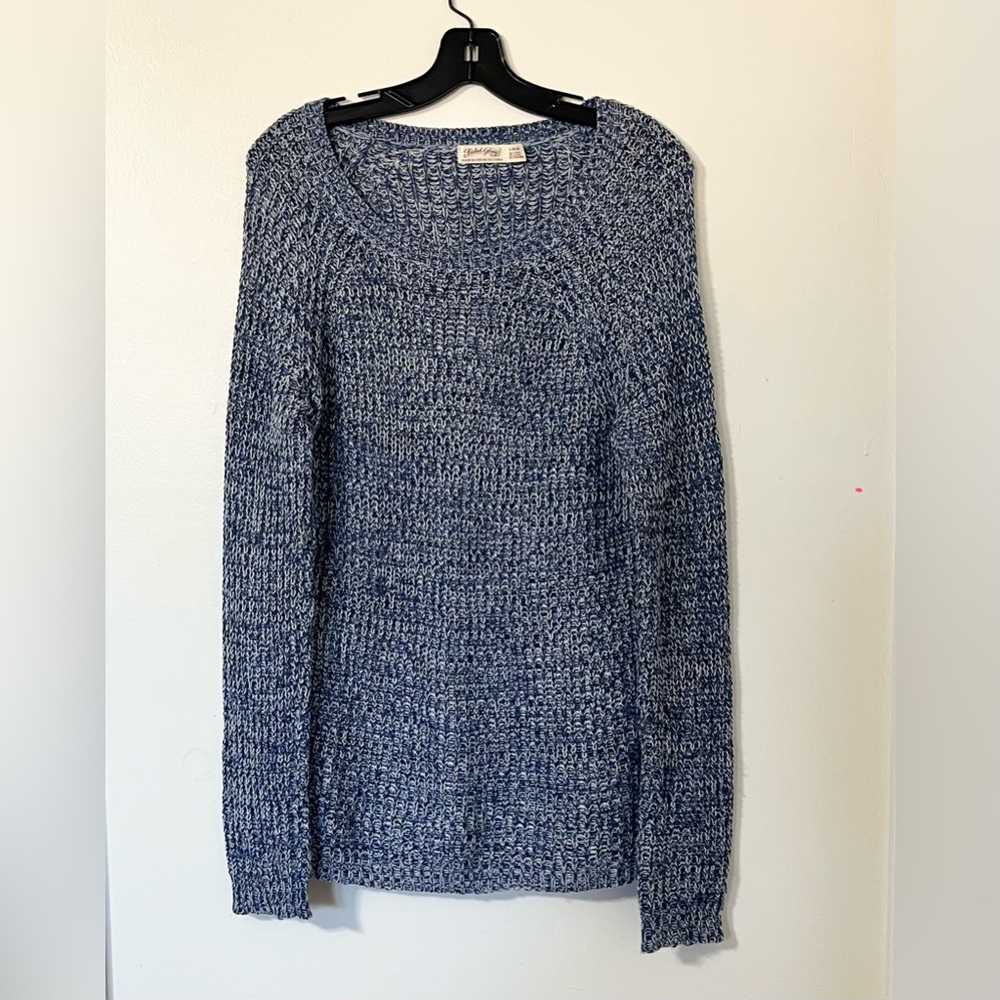 Faded Glory Blue Marled Knit Sweater Cozy Slouchy Soft Girl Cottagecore Pullover